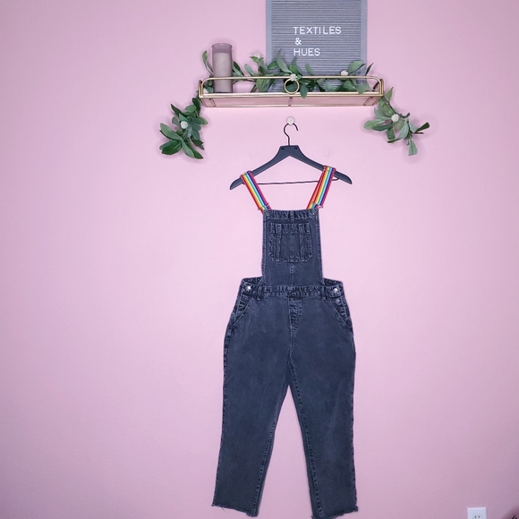 Lazer Kitten x Forever 21 Distressed Rainbow Overall Jeans - Picture 3 of 16